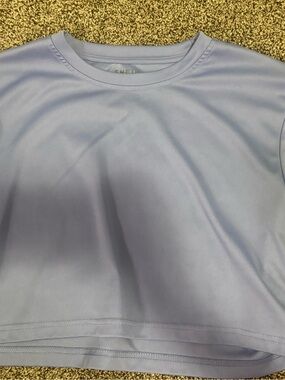 SHEIN Light Blue Crewneck Crop Top